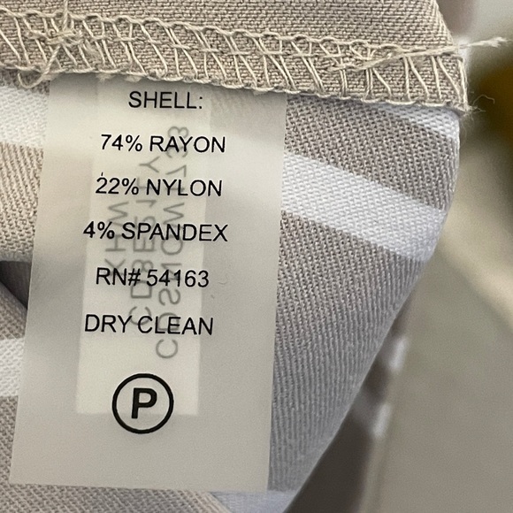 NWOT Calvin Klein Beige Stripes Cold Shoulder Dress Size 6 - Picture 5 of 6